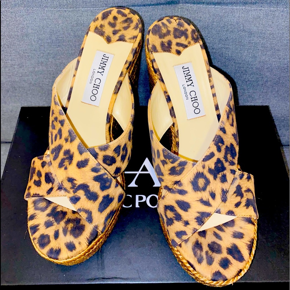 Jimmy Choo Dovina Leopard Wedge (NWT)!